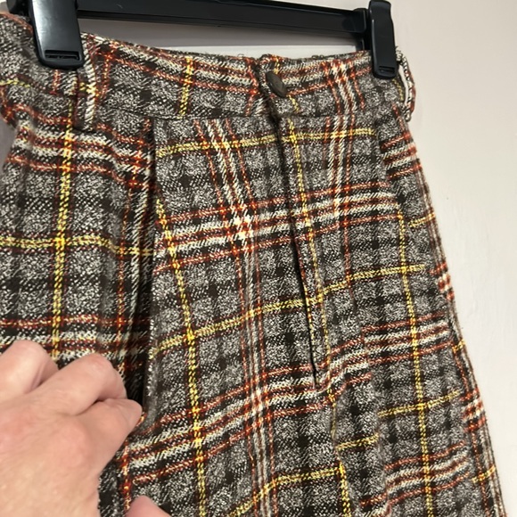 Free People Shape Up Trouser Pants Plaid High Rise Wide Leg Size 0 plaid pattern - Picture 8 of 8